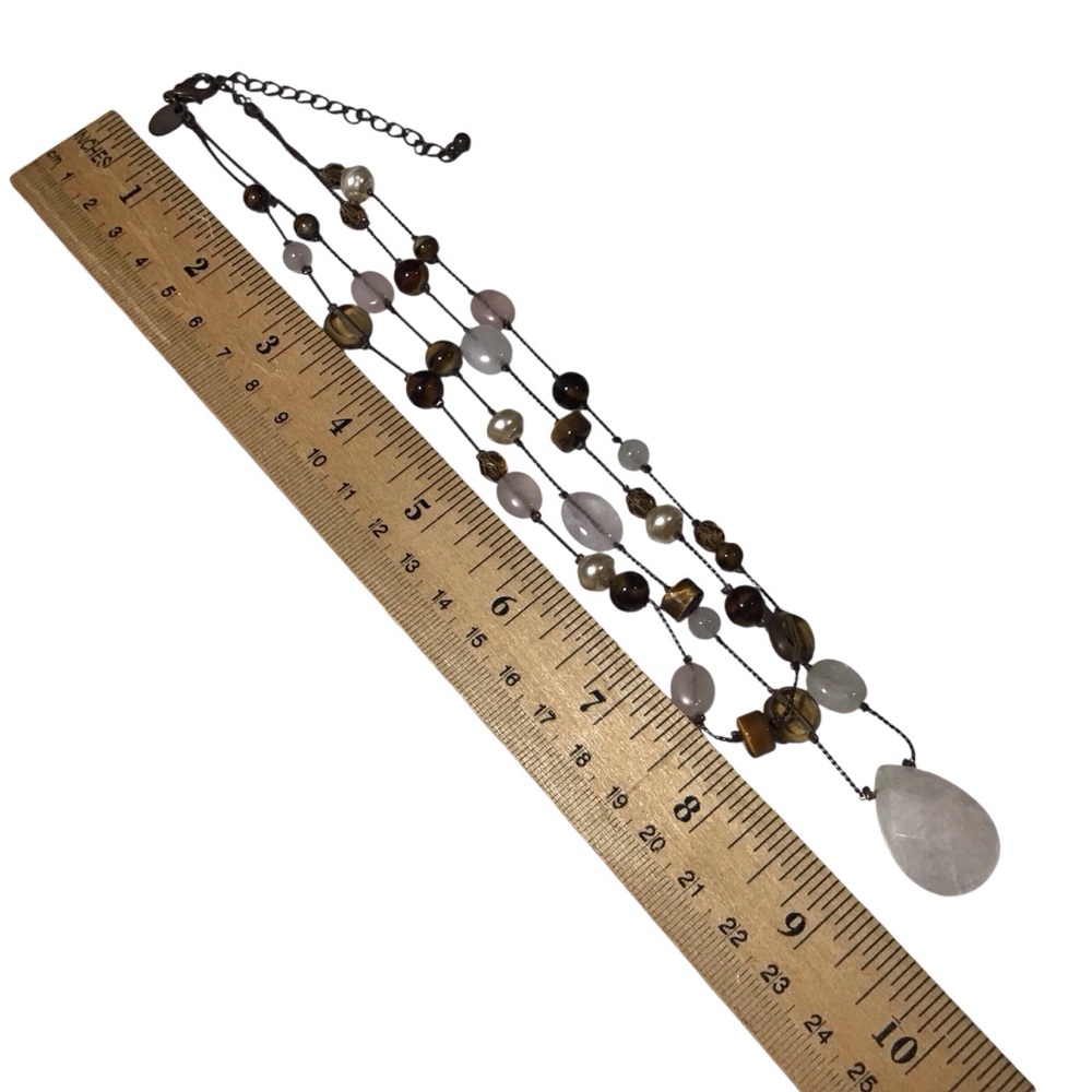 Lia Sophia Beaded Necklace Double Strand Tear Drop - Picture 6 of 7